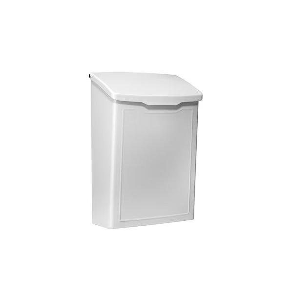 Architectural Mailboxes Marina Galvanized Steel Wall Mount Mailbox, 2681W, White, Small Capacity, Architectural Mailboxes, Mfr#: 2681W
